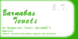 barnabas teveli business card